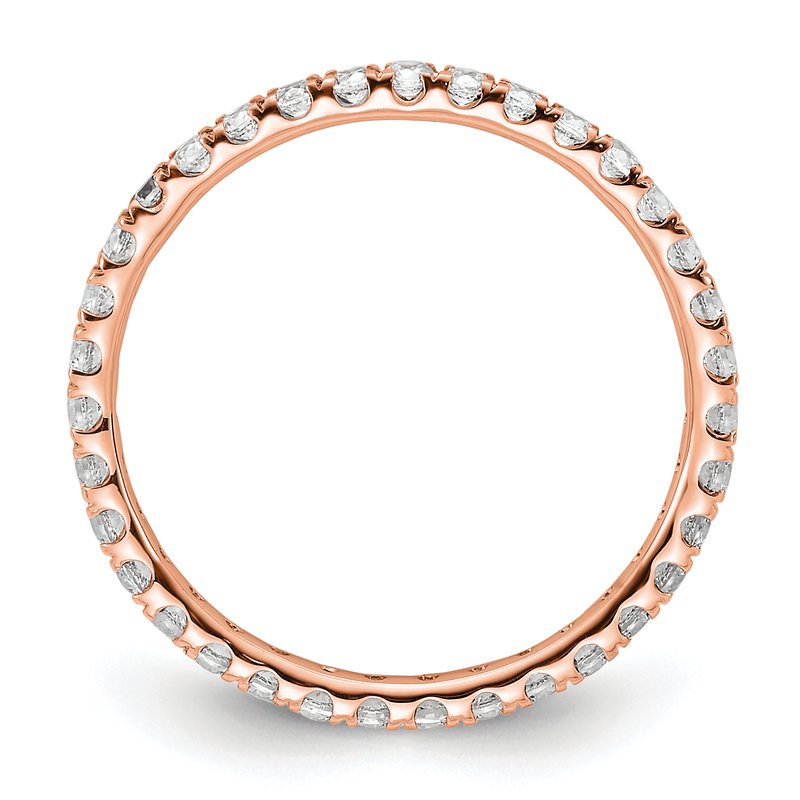 14K Rose Gold 1/2 carat Lab Grown Diamond VS+ F+ Size 4.5 Complete Eternity Band