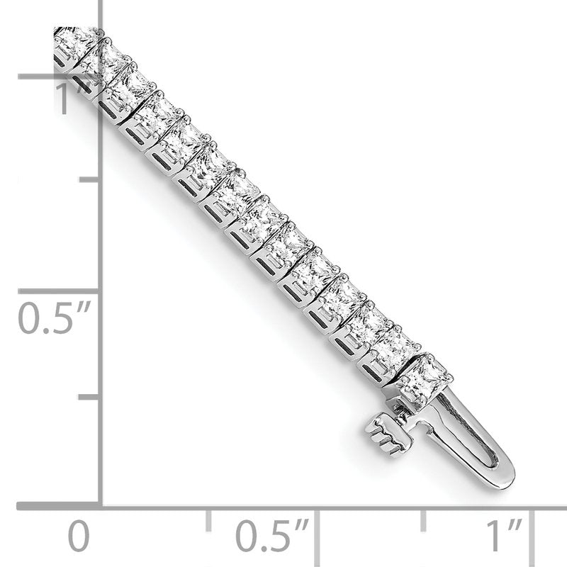 14k White Gold Complete 4 carat Princess VS Diamond 4-prong 7 inch Tennis Bracelet
