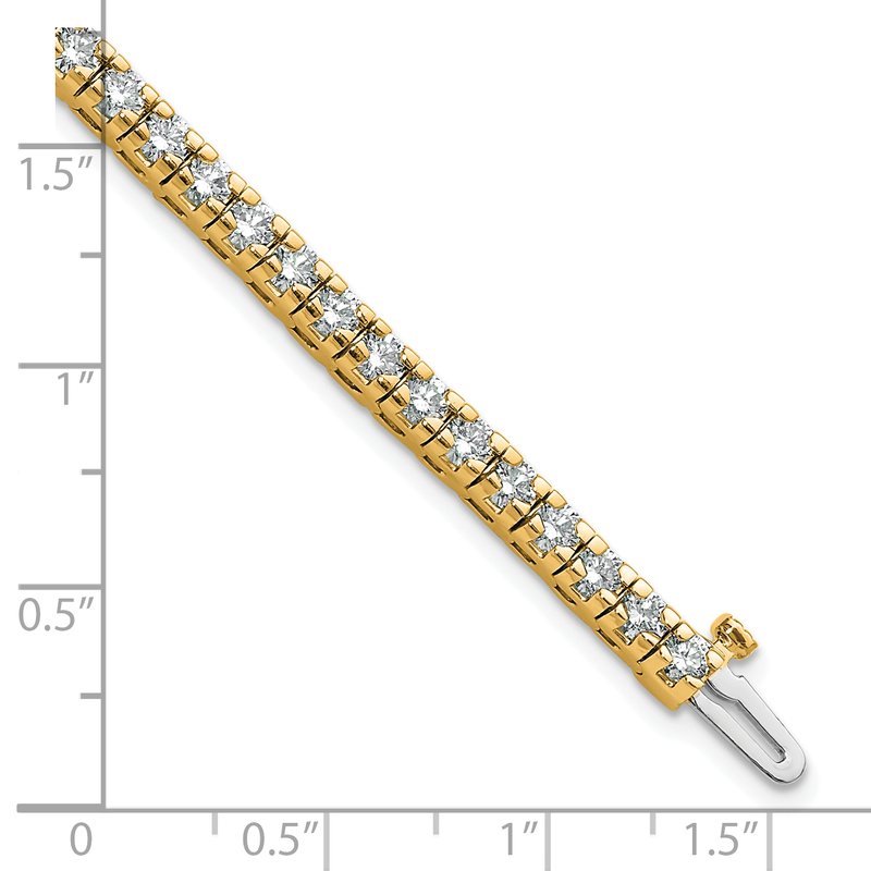 14K Yellow Gold 4 5/8 carat Lab Grown Diamond VS+ F+ Complete Tennis Bracelet