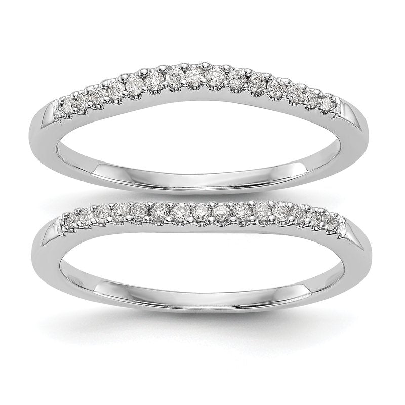 14K White Gold 1/5 carat Lab Grown Diamond VS+ F+ Set of Two Complete Wedding Bands