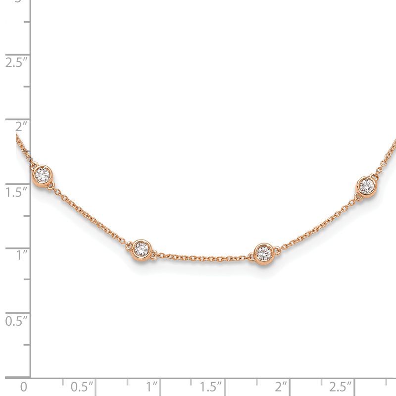 14K Rose Gold 3/8 carat Lab Grown Diamond VS+ F+ Complete 7 Station 7 in Bracelet