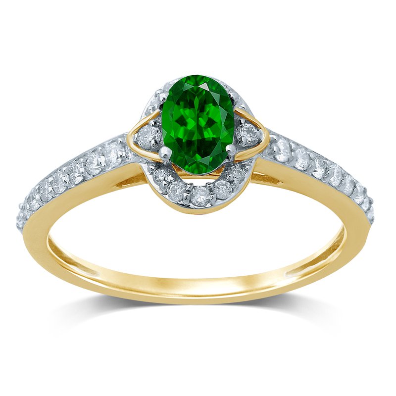 14K 0.25Ct Diamond Emerald   Ring