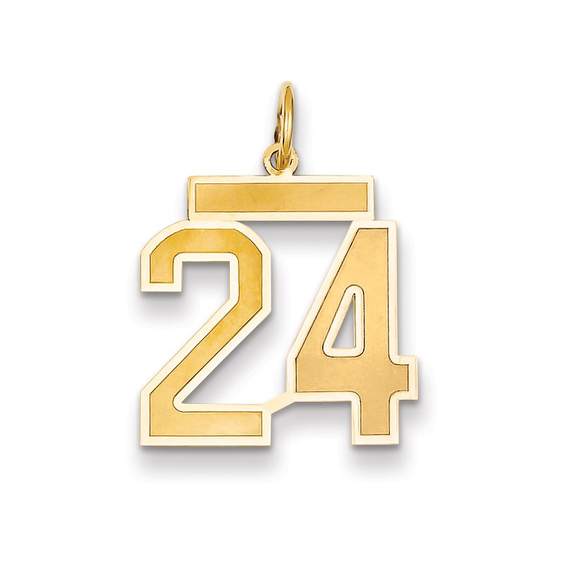 14k Medium Satin Number 24 Charm