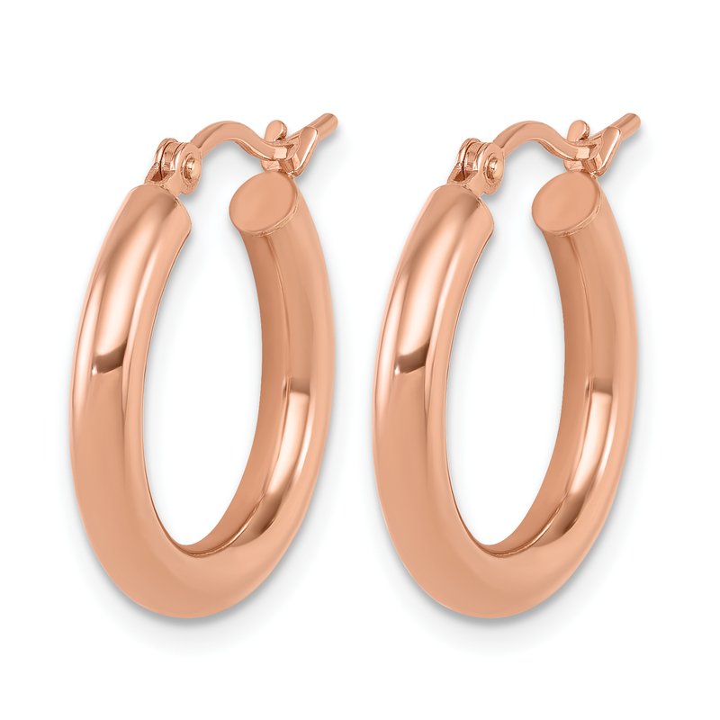 10K Rose Gold Polished Hoop Earrings