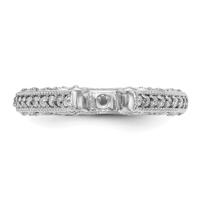 14K White Gold 1/2 carat Lab Grown Diamond VS/SI  D E F  Semi Mount Peg Set Ring