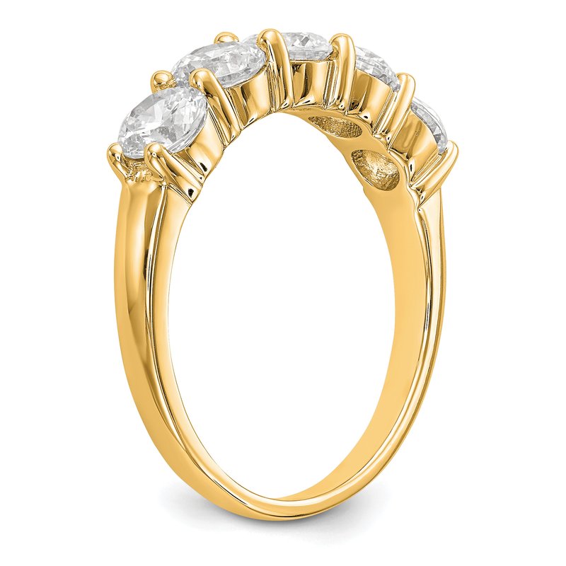 14K White Gold 1/3 carat Lab Grown Diamond VS+ F+ Complete Round Five Stone Ring