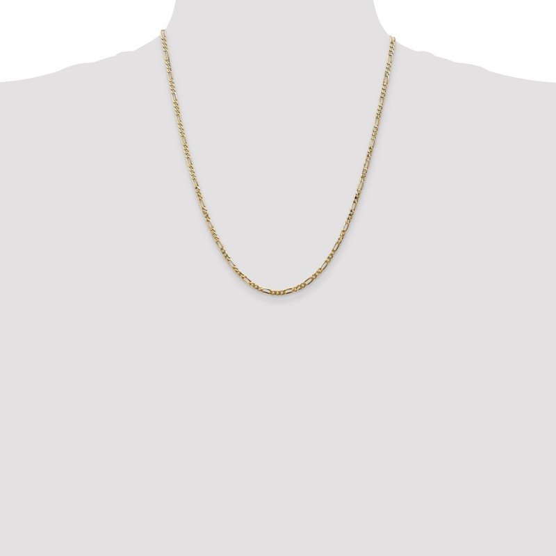 14K 26 inch 2.75mm Flat Figaro with Lobster Clasp Chain