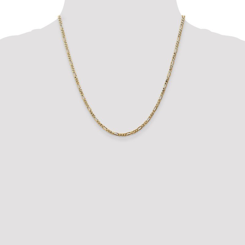 14K 26 inch 2.75mm Flat Figaro with Lobster Clasp Chain