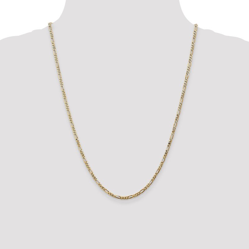 14K 26 inch 2.75mm Flat Figaro with Lobster Clasp Chain