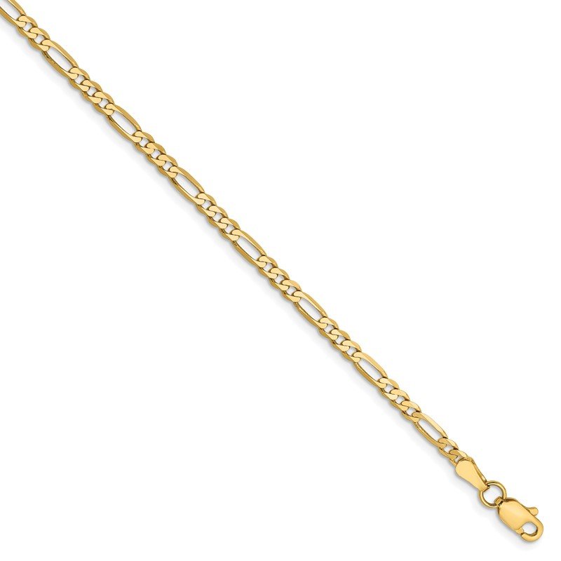 14K 26 inch 2.75mm Flat Figaro with Lobster Clasp Chain