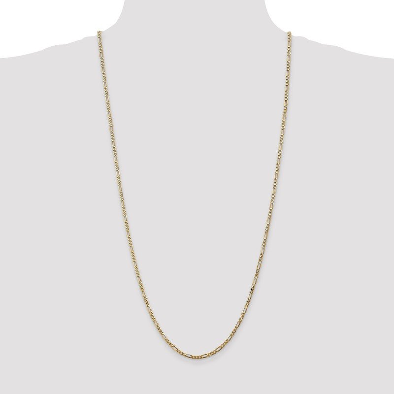 14K 26 inch 2.75mm Flat Figaro with Lobster Clasp Chain