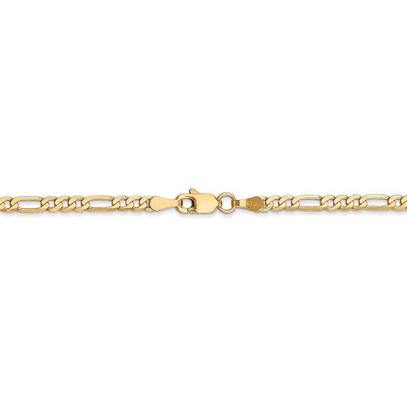 14K 26 inch 2.75mm Flat Figaro with Lobster Clasp Chain