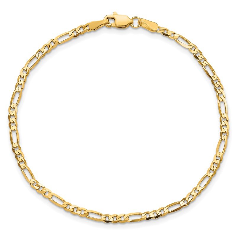 14K 26 inch 2.75mm Flat Figaro with Lobster Clasp Chain