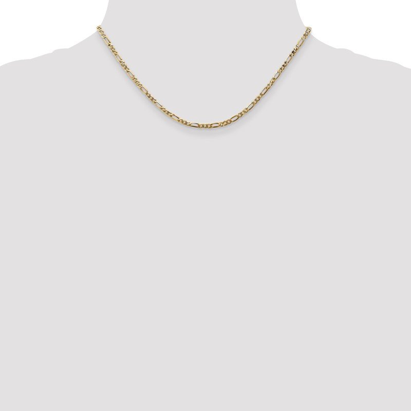 14K 26 inch 2.75mm Flat Figaro with Lobster Clasp Chain