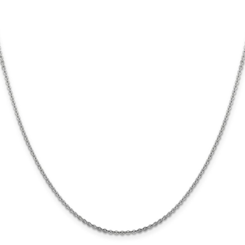 14K White Gold 1.95mm Flat Cable Chain