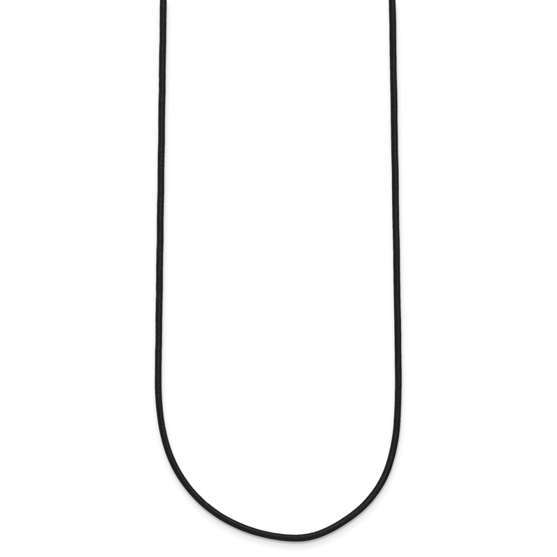 14k White Gold Clasp 1.5mm 16 inch Black Leather Cord Necklace
