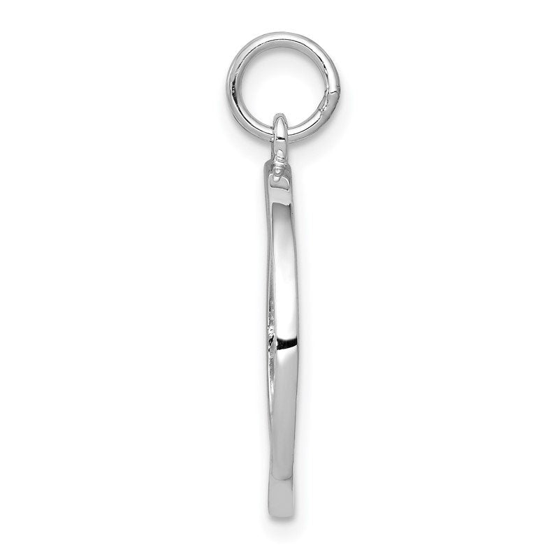 14k White Gold Solid Polished NEW YORK Skyline Charm