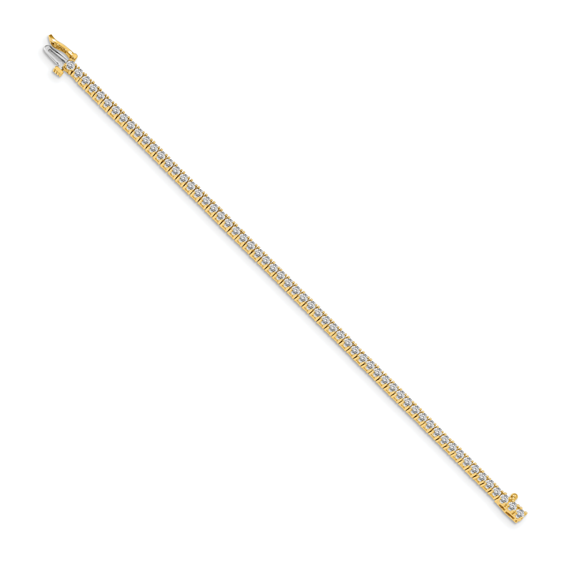 14k Complete 3.05 carat Round A Diamond 4-prong 7 inch Tennis Bracelet