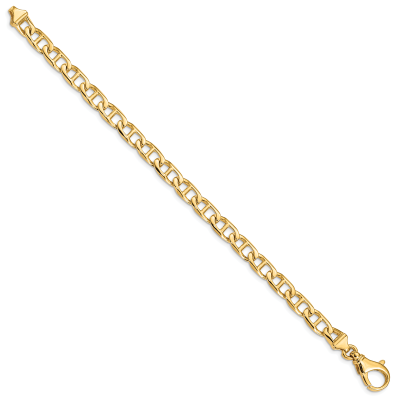 14K 18 inch 6.5mm Hand Polished Fancy Link with Fancy Lobster Clasp Chain