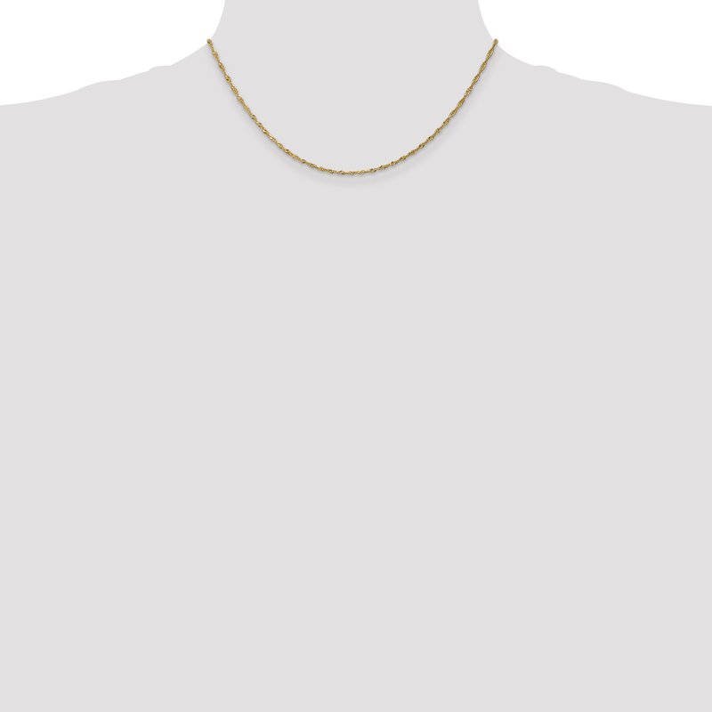 14K 10 inch 1.40mm Singapore with Spring Ring Clasp Anklet