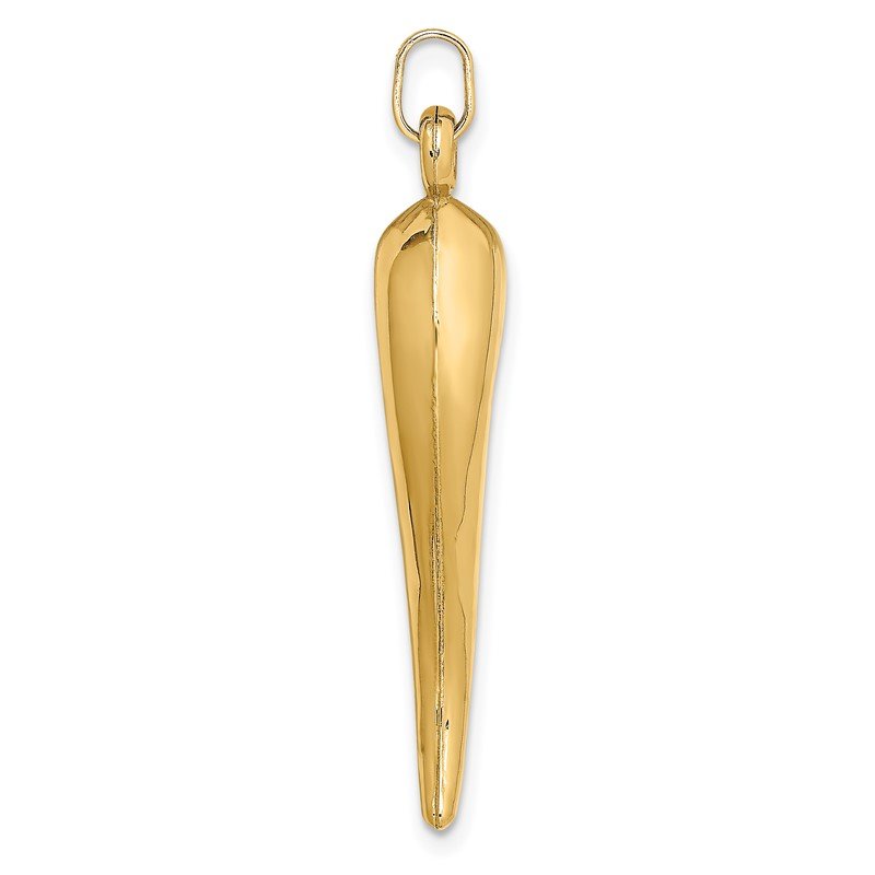 14k Hollow 3-D Italian Horn Charm