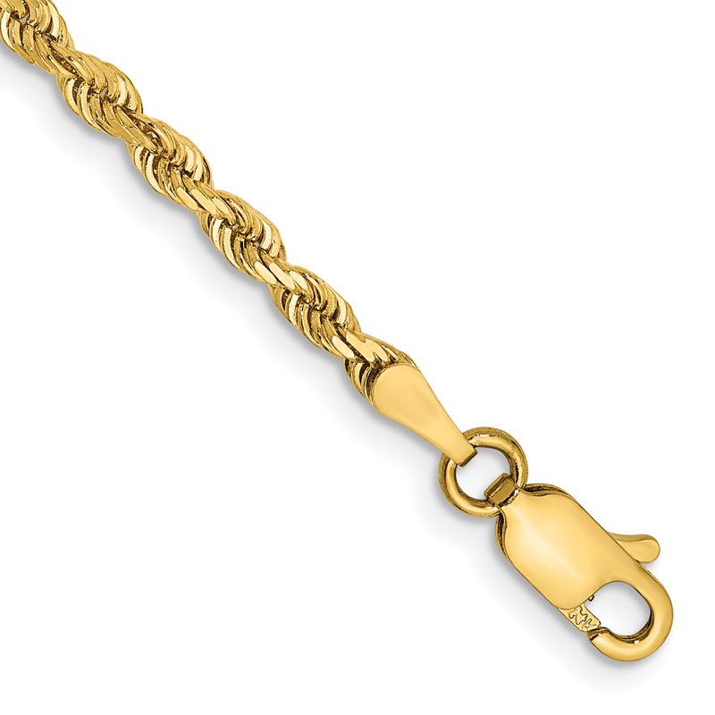 14K 26 Inch 2.75mm Diamond-cut Quadruple Rope Lobster Clasp Chain