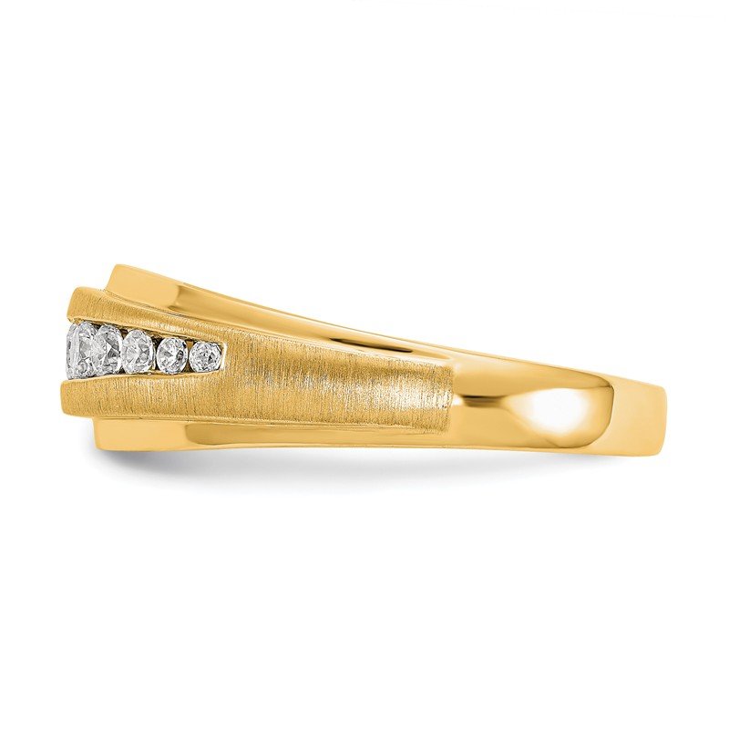 14K White Gold Men's 3/8 carat Lab Grown Diamond VS/SI  D E F  Brushed and Polished Band