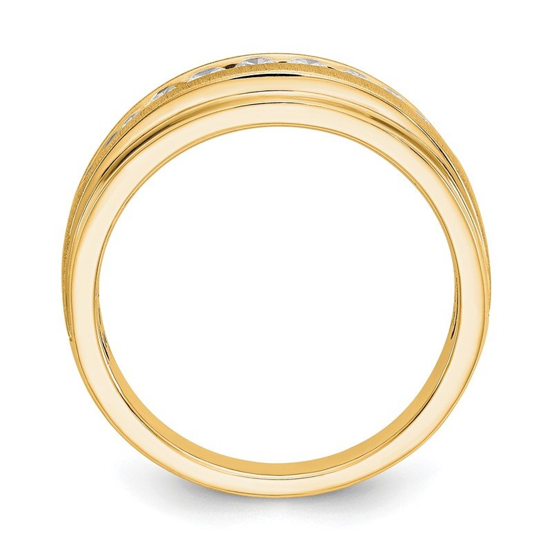14K White Gold Men's 3/8 carat Lab Grown Diamond VS/SI  D E F  Brushed and Polished Band