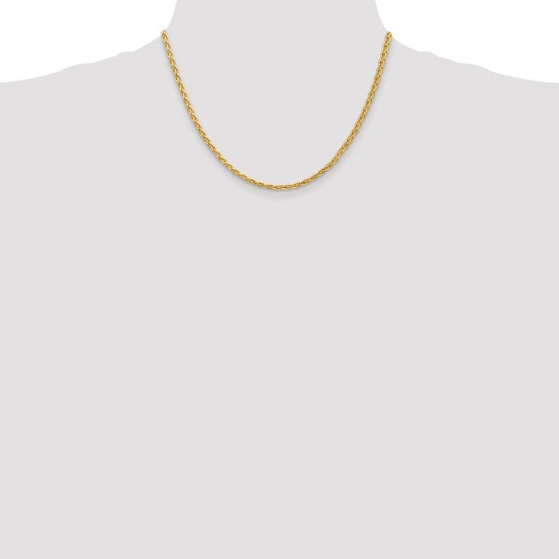 14k 16 inch 3mm Parisian Wheat with Lobster Clasp Chain