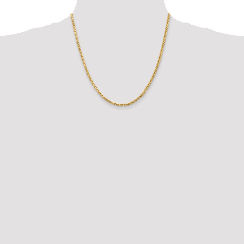 14k 16 inch 3mm Parisian Wheat with Lobster Clasp Chain