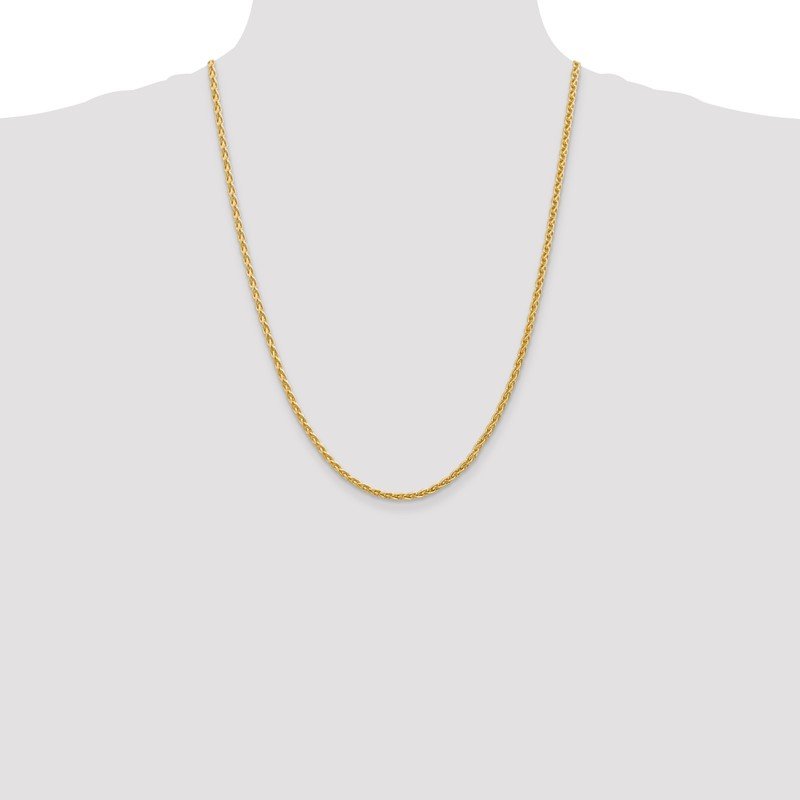14k 16 inch 3mm Parisian Wheat with Lobster Clasp Chain
