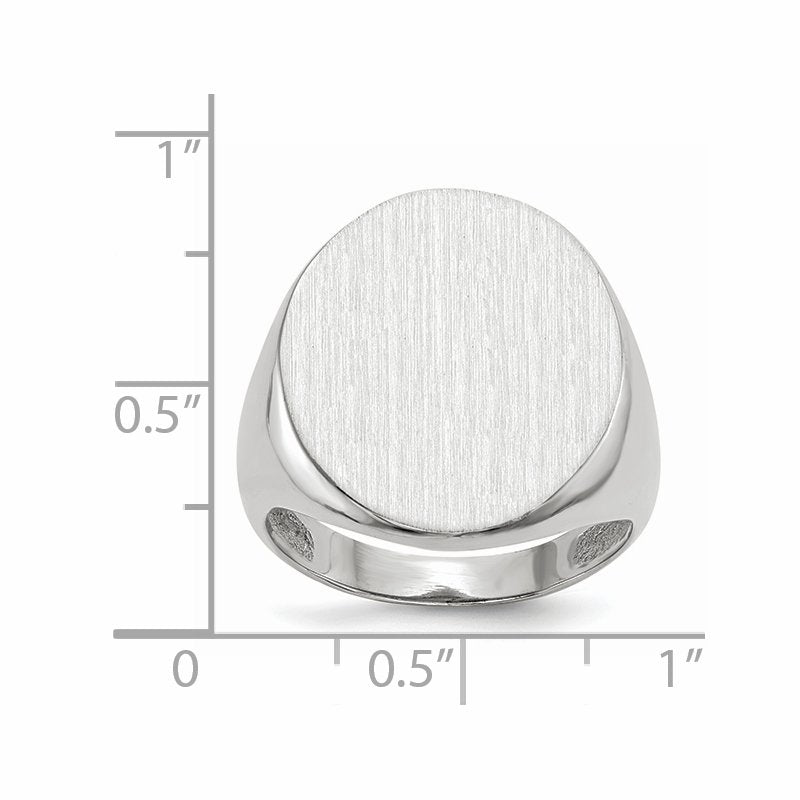 14k White Gold 17.0x20.5mm Closed Back Mens Signet Ring
