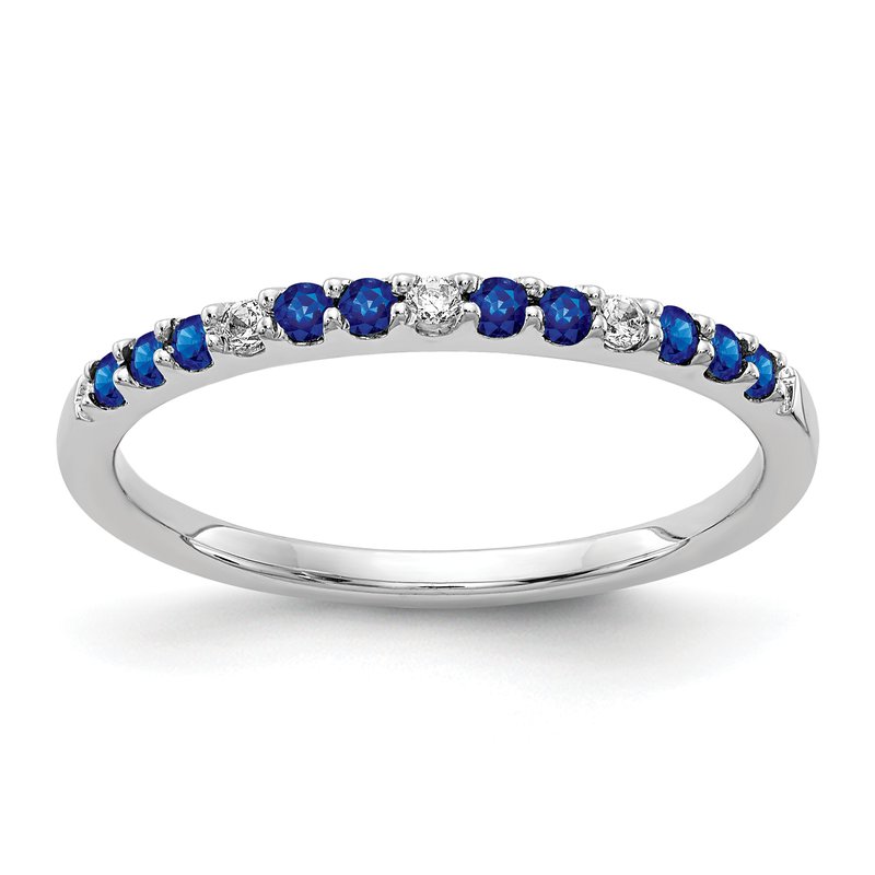 14k White Gold Diamond and Emerald Band