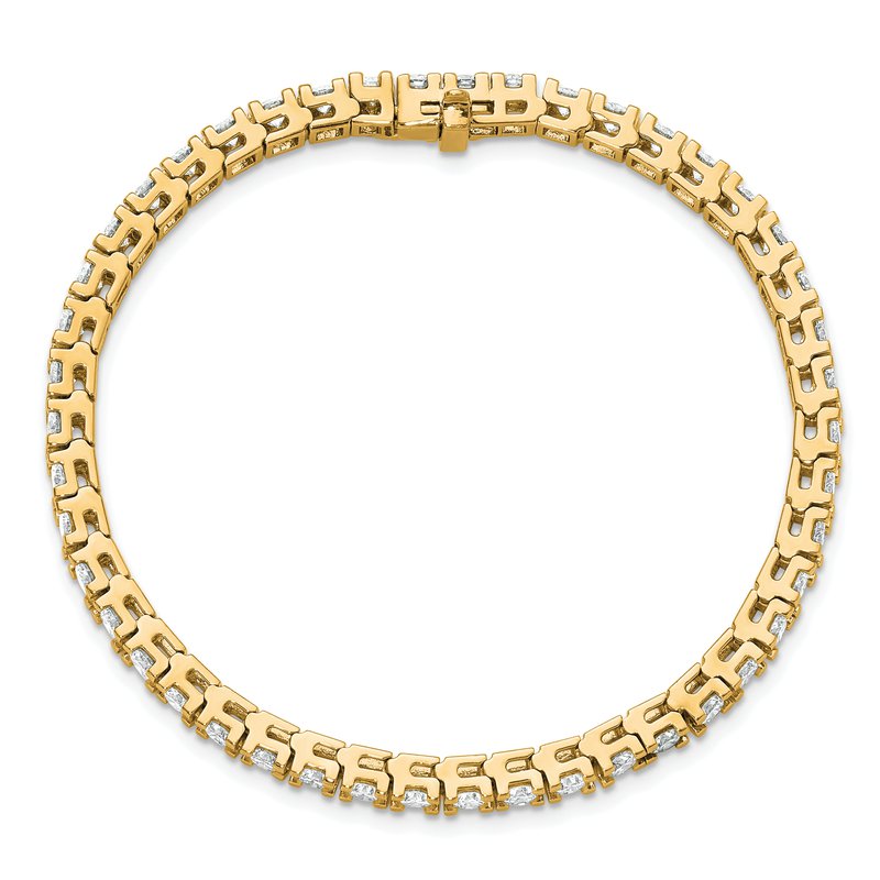 14K Yellow Gold 6 3/8 carat Lab Grown Diamond VS+ F+ Complete Tennis Bracelet