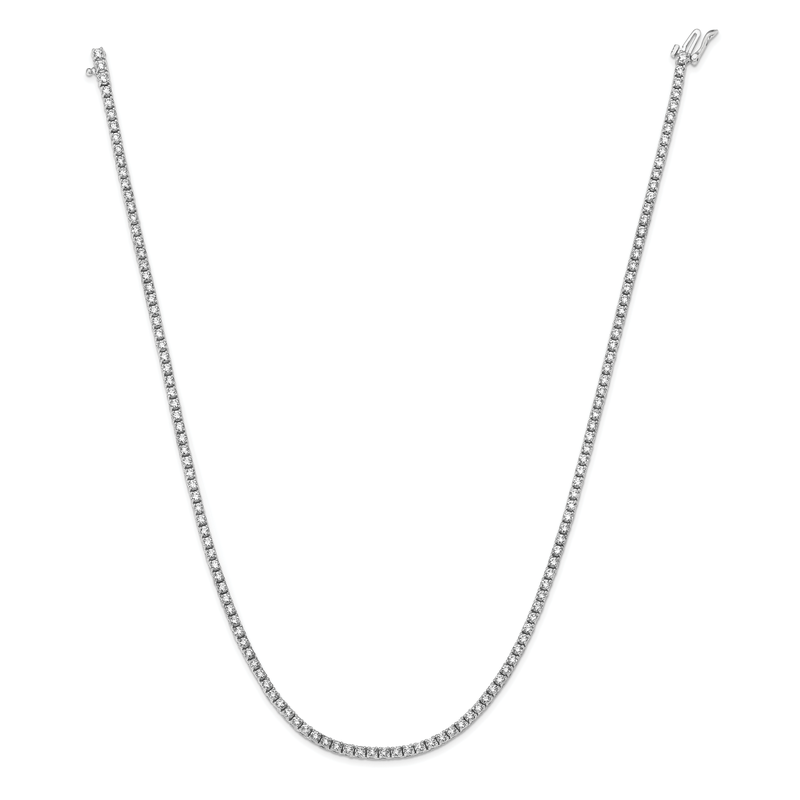 14k White Gold Complete 6.68 carat Round AA Diamond 17.5 inch Necklace