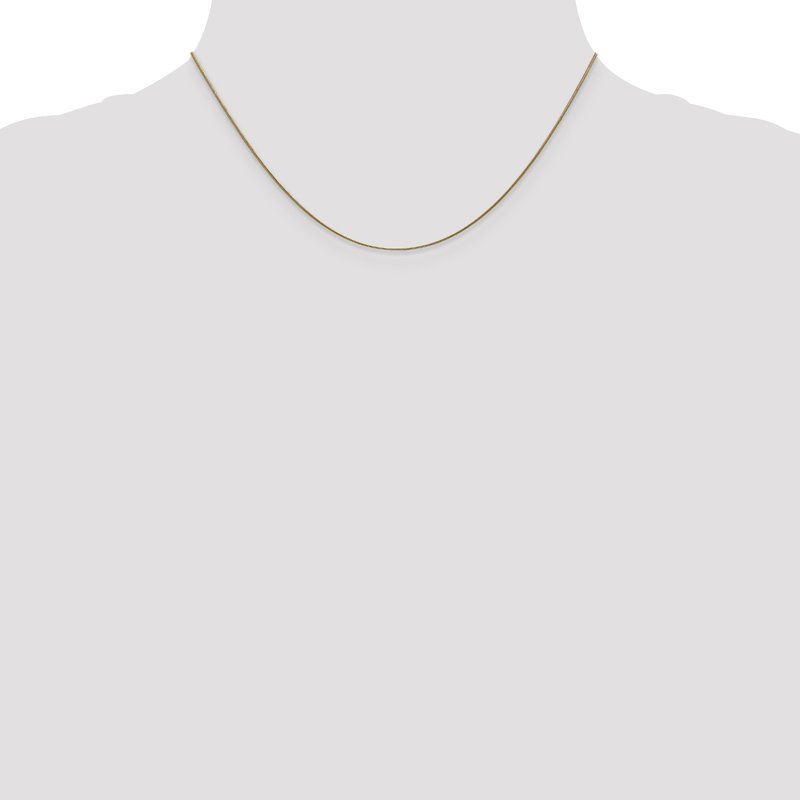 14K 10 inch .8mm Round Snake with Lobster Clasp Anklet