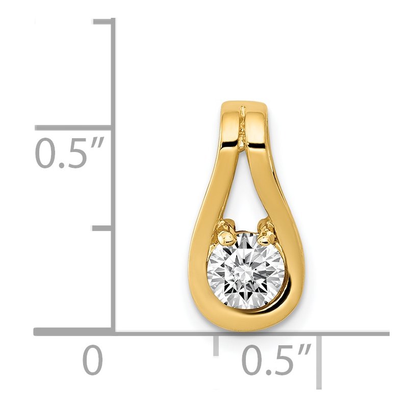 14k Complete 4.7mm AA Diamond Teardrop-Shape Slide Fits up to 3mm Regular/6mm Fancy or Reversible Omega