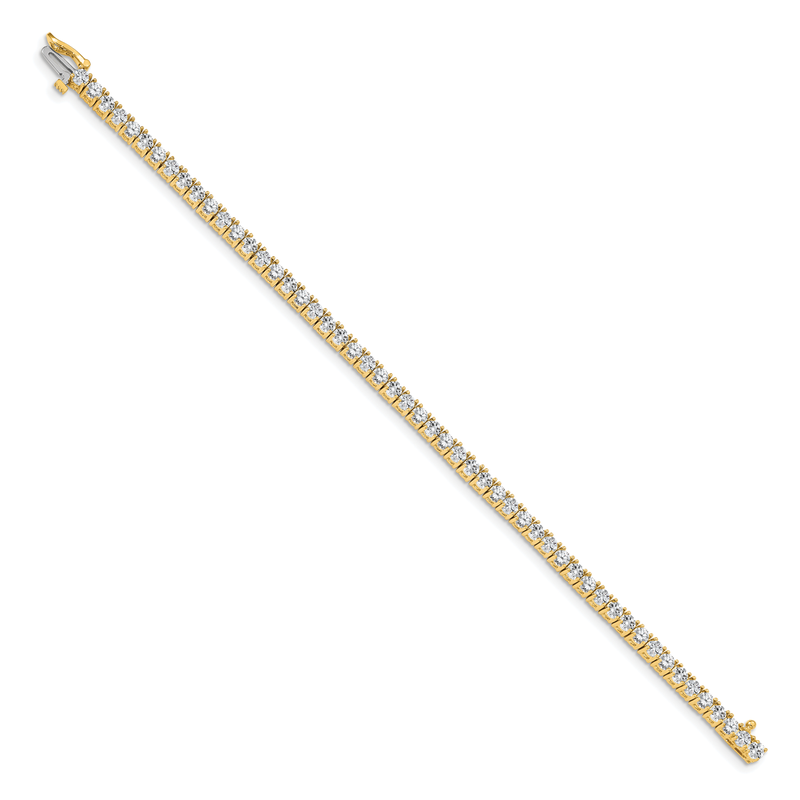 14k Complete 4.92 carat Round AA Diamond 4-prong 7 inch Tennis Bracelet
