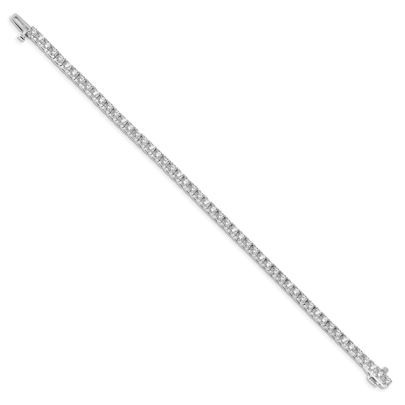 14k White Gold Complete 4.1 carat Round VS Diamond 4-prong 7 inch Tennis Bracelet