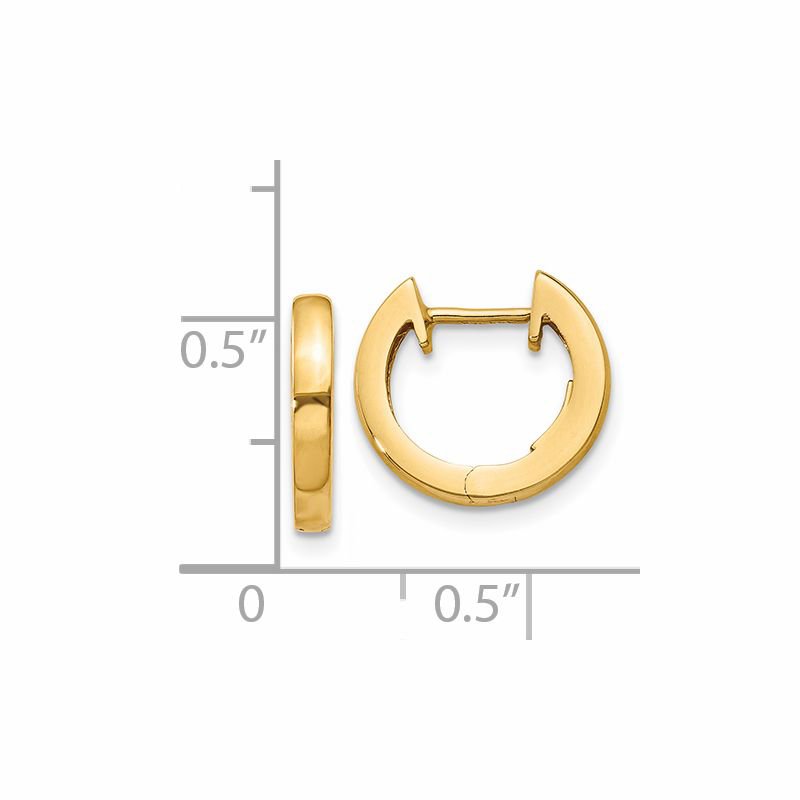14k Polished 2MM Hinged Hoop Earrings