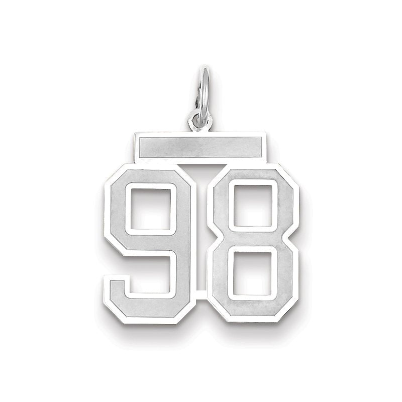 14kw Medium Satin Number 98 Charm