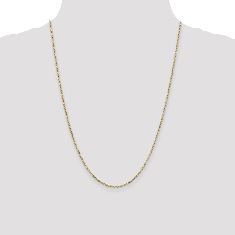 14K 26 inch 1.8mm Diamond-cut Round Open Link Cable with Lobster Clasp Chain