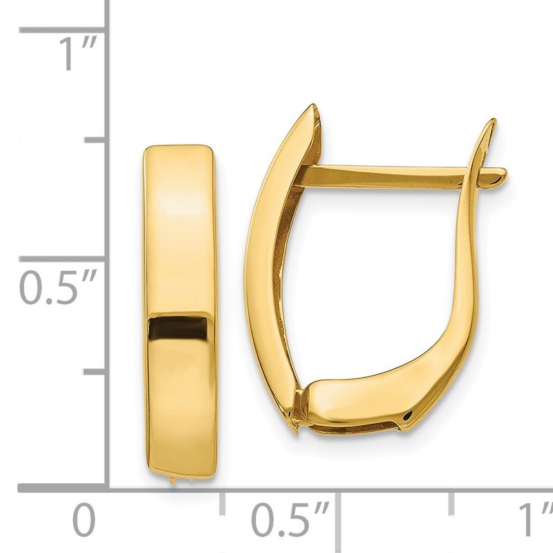 14K Gold Polished Hinged Post Earrings