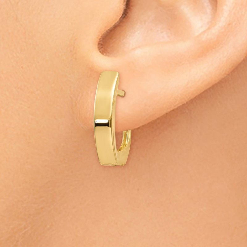14K Gold Polished Hinged Post Earrings