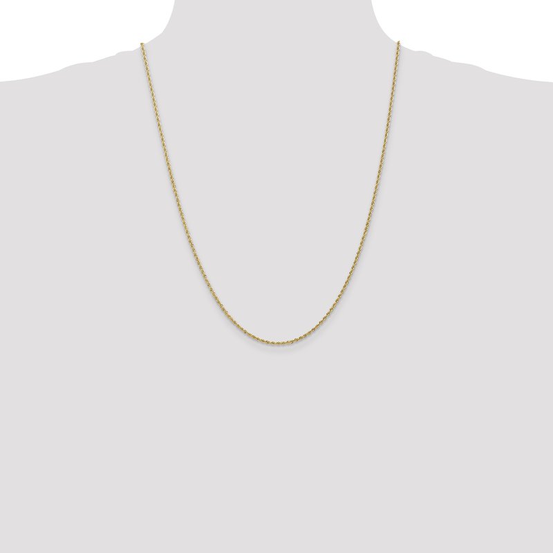 14K 1.6mm Solid Regular Rope Chain Anklet