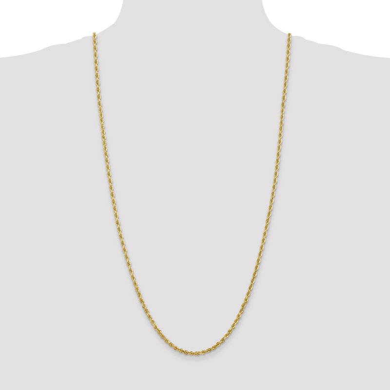 14K 26 Inch 3.35mm Diamond-cut Quadruple Rope Lobster Clasp Chain