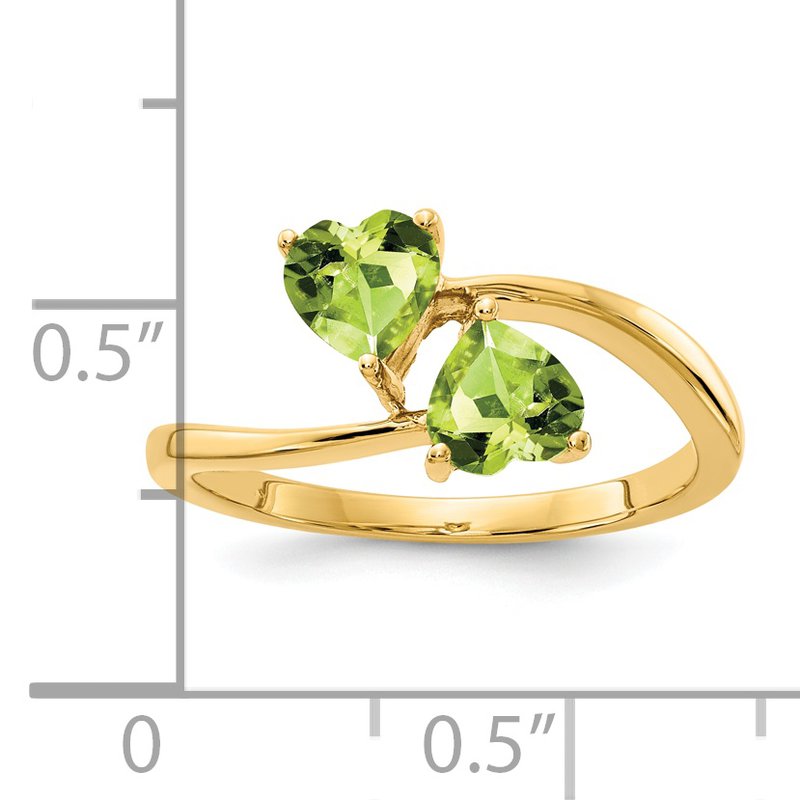 14k 5mm Heart Peridot ring