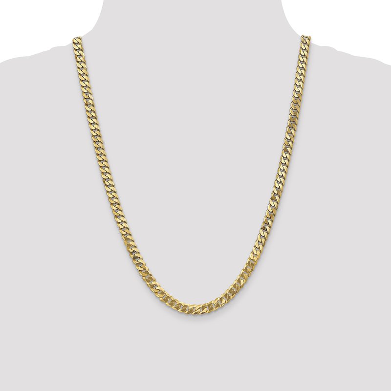 14K 6.1mm Flat Beveled Curb Chain