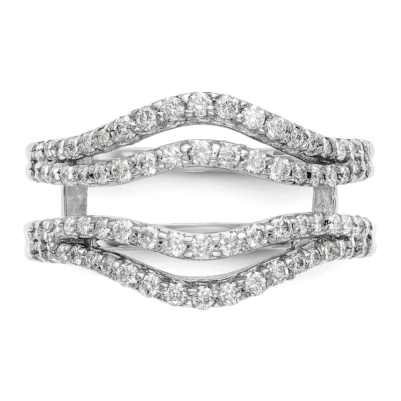 14K White Gold 5/8 carat Lab Grown Diamond VS+ F+ Complete Ring Guard