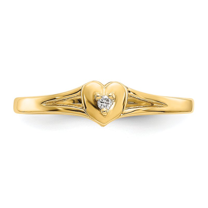 14k White Gold .01ct Diamond Heart Toe Ring